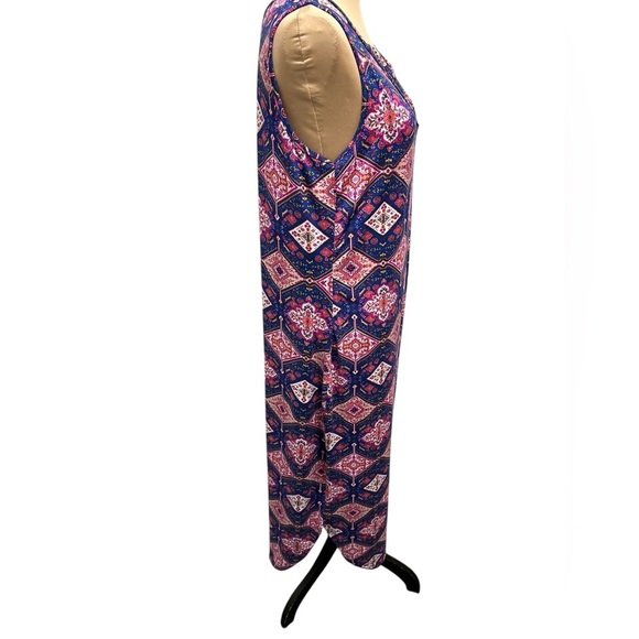 Kristin Nicole Geometric Max Dress With Criss Cross Bodice Size 1X - Picture 3 of 9